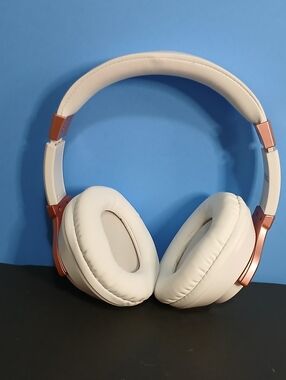 Wireless Over-Ear Headphones in Cream with Rose Gold Accents
